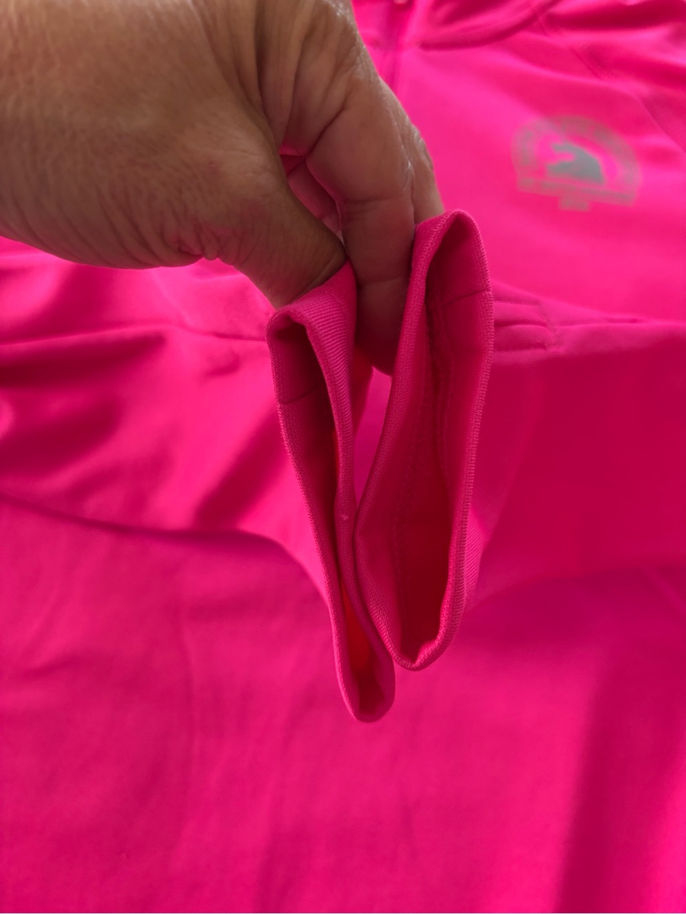 Addias Pink Boston Marathon 2016 Quarter-Zip Training Jacket SZ L Worn 1X - Picture 5 of 14